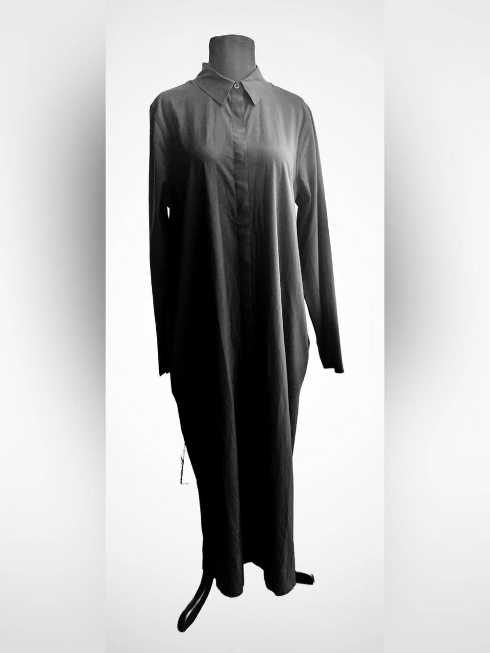 Athleta Black Long Sleeve Collared Shift Dress Medium